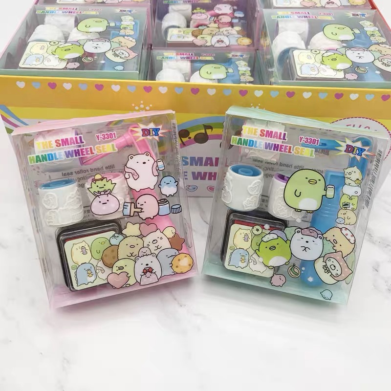 MUISUNGSHOP ลูกกลิ้งลายการ์ตูน ลูกกลิ้งสแตมป์ สำหรับเด็ก ของเล่นเด็กเสริมพัฒนาการ