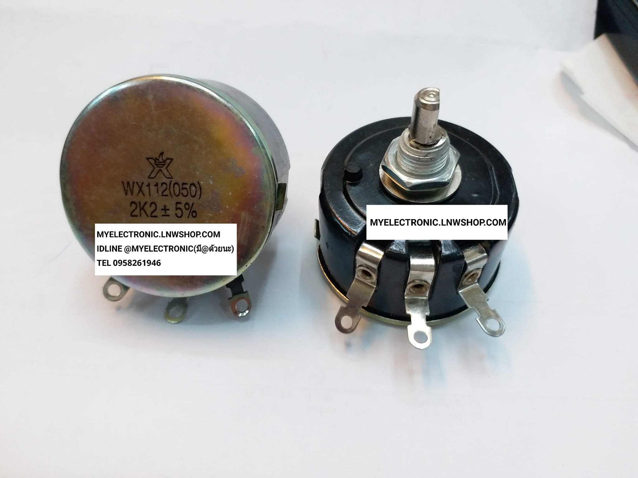 ขาย โวลุ่ม2.2K5W แกนยาว18MM แกน+เกลียวยาว18MM โวลุ่มWX-112(050) โวลุ่ม2K2 5วัตต์ โวลุ่มรุ่นWX112(050) โวลุ่ม2K2 5W ราคา ตัวละ . . . . หน่วย บาท