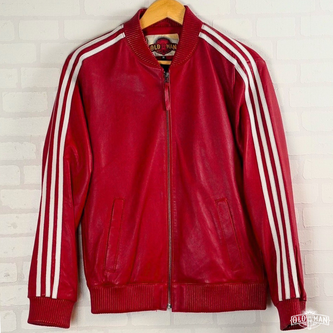 เสื้อหนังแท้ Street boy สีแดง (กรุณาสอบถามไซส์ก่อนสั่งซื้อ)