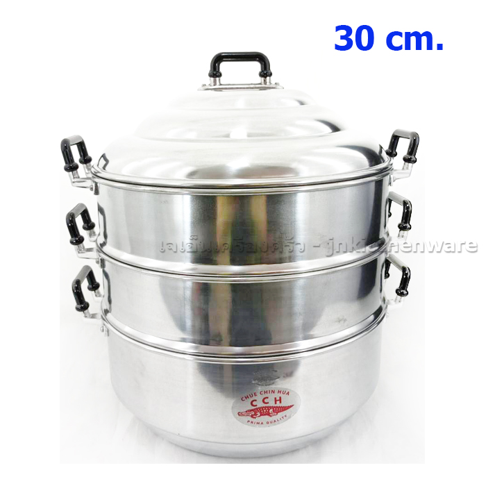 หม้อนึ่ง หม้อซึ้ง 3 ชั้น 30 ซม. ตราจระเข้
