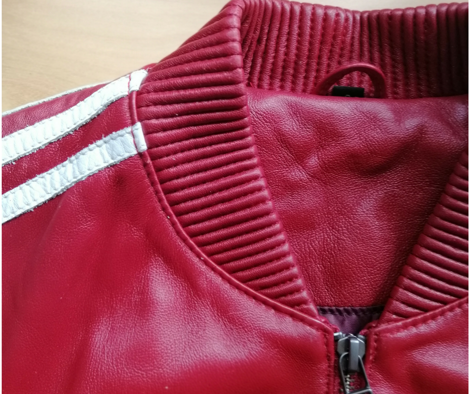 เสื้อหนังแท้ Street boy สีแดง (กรุณาสอบถามไซส์ก่อนสั่งซื้อ)