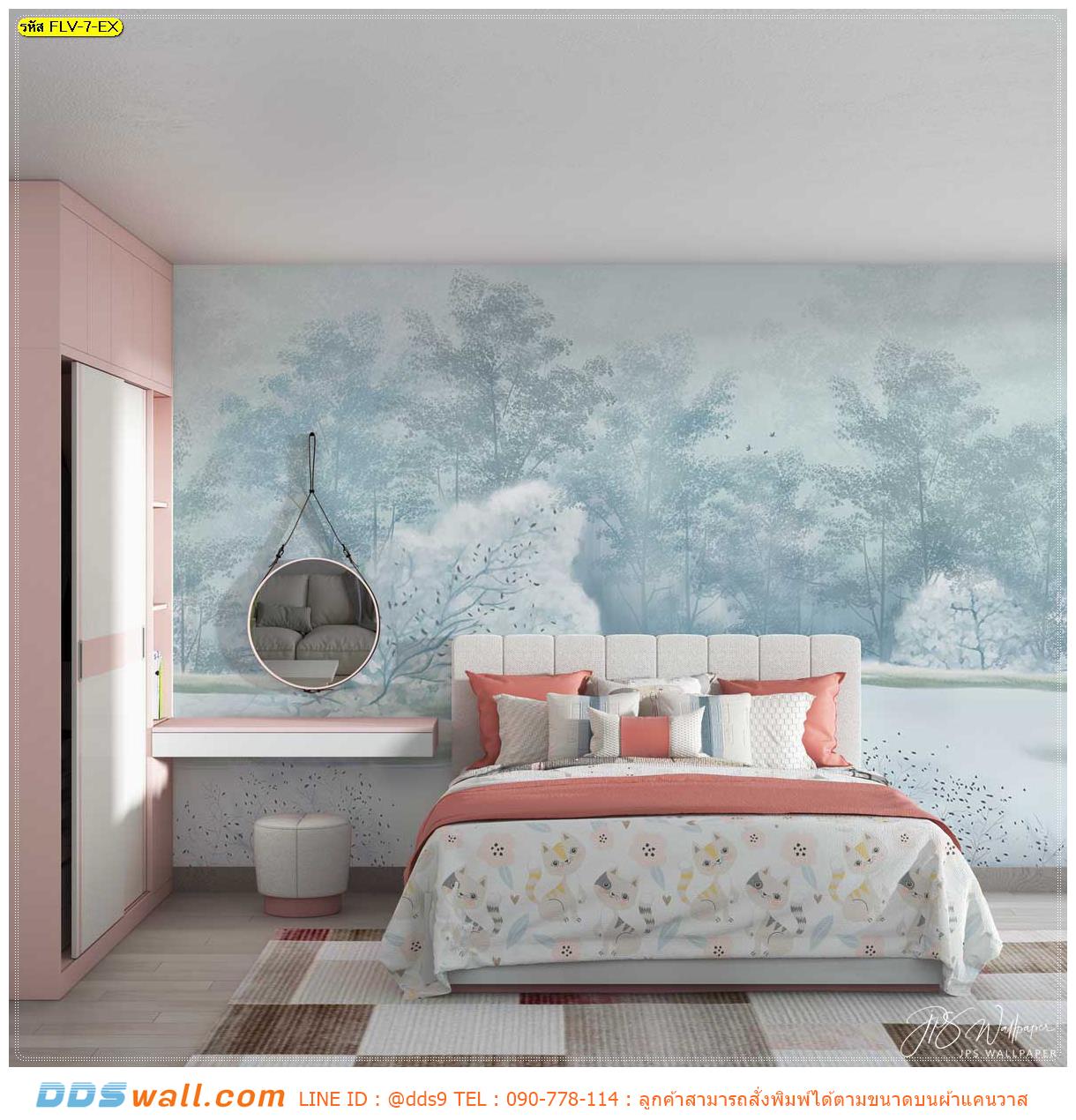 ภาพศิลปะ ผ้าCanvas สั่งผลิต ตกแต่งห้องนอน ลายดอกไม้หวานสวยๆ