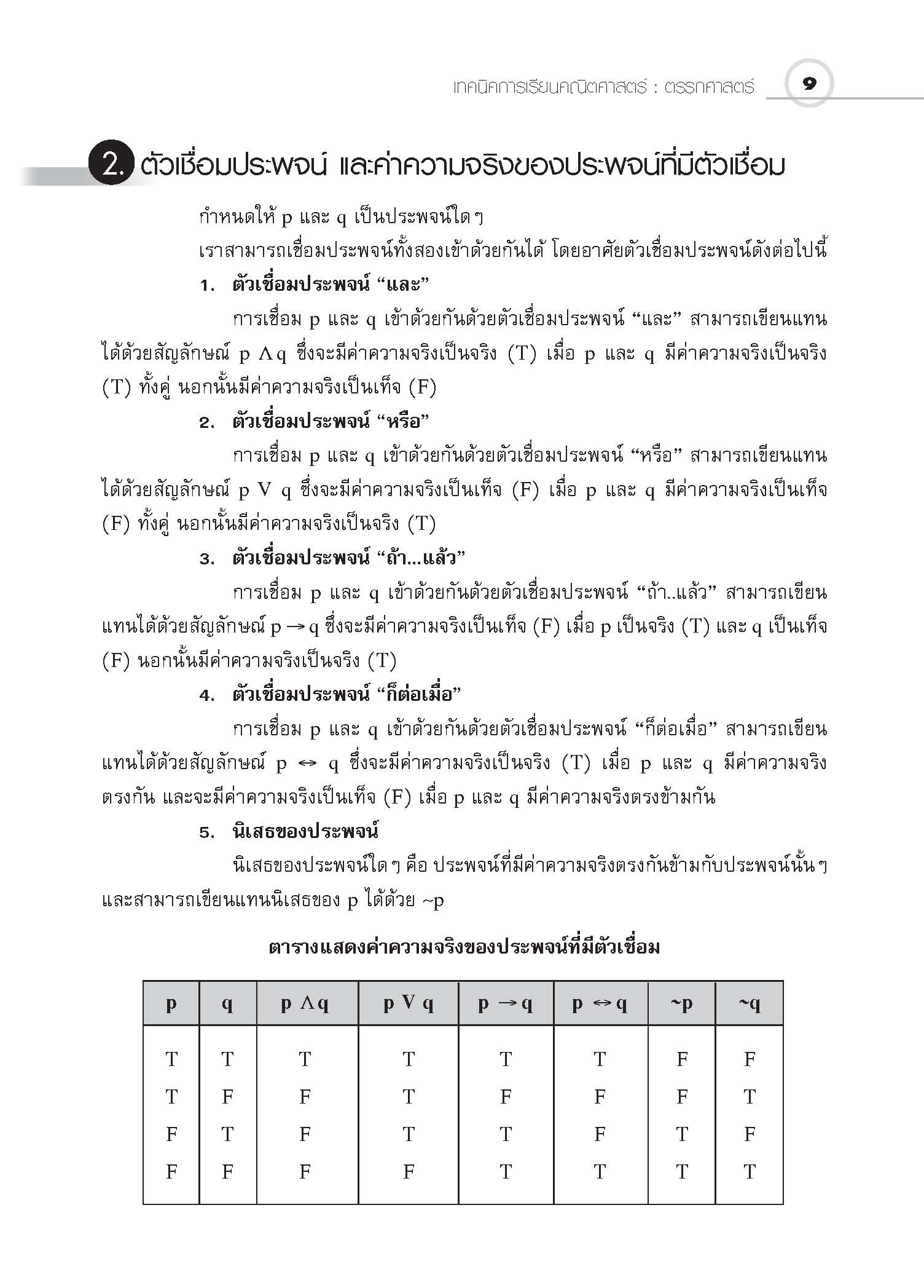 ชุดเทคนิคการเรียนคณิตศาสตร์ ม.ปลาย ตรรกศาสตร์