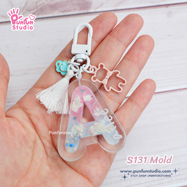 S131-156 Mold Set / Alphabet Shaker Mold / A-Z 26 pieces / Silicone Mold