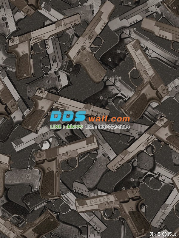 JFAY12-16 ลายปืน สีน้ำตาลปนเทา พื้นหลังสีดำ