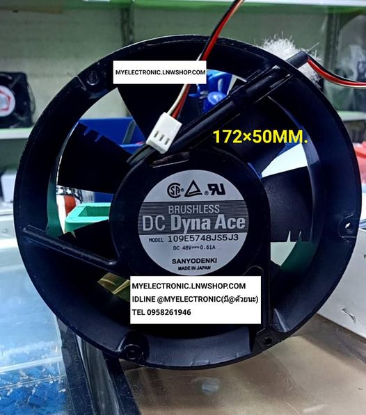 ขาย พัดลม48V0.65A พัดลม6นิ้วกลม ขนาด170×50MM. พัดลม48V 0.65A พัดลม 6นิ้ว กลม ขนาด170×50มม. รุ่น 109E5748JS5J3 ยี่ห้อ SANYO DENKI DC DYNA ACE BRUSHLESS ชนิด ลูกปืน ราคา ตัวละ .. . . . หน่วย บาท