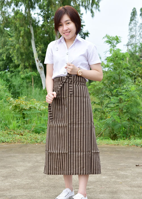ผ้ากันเปื้อนลายริ้ว ครึ่งตัว