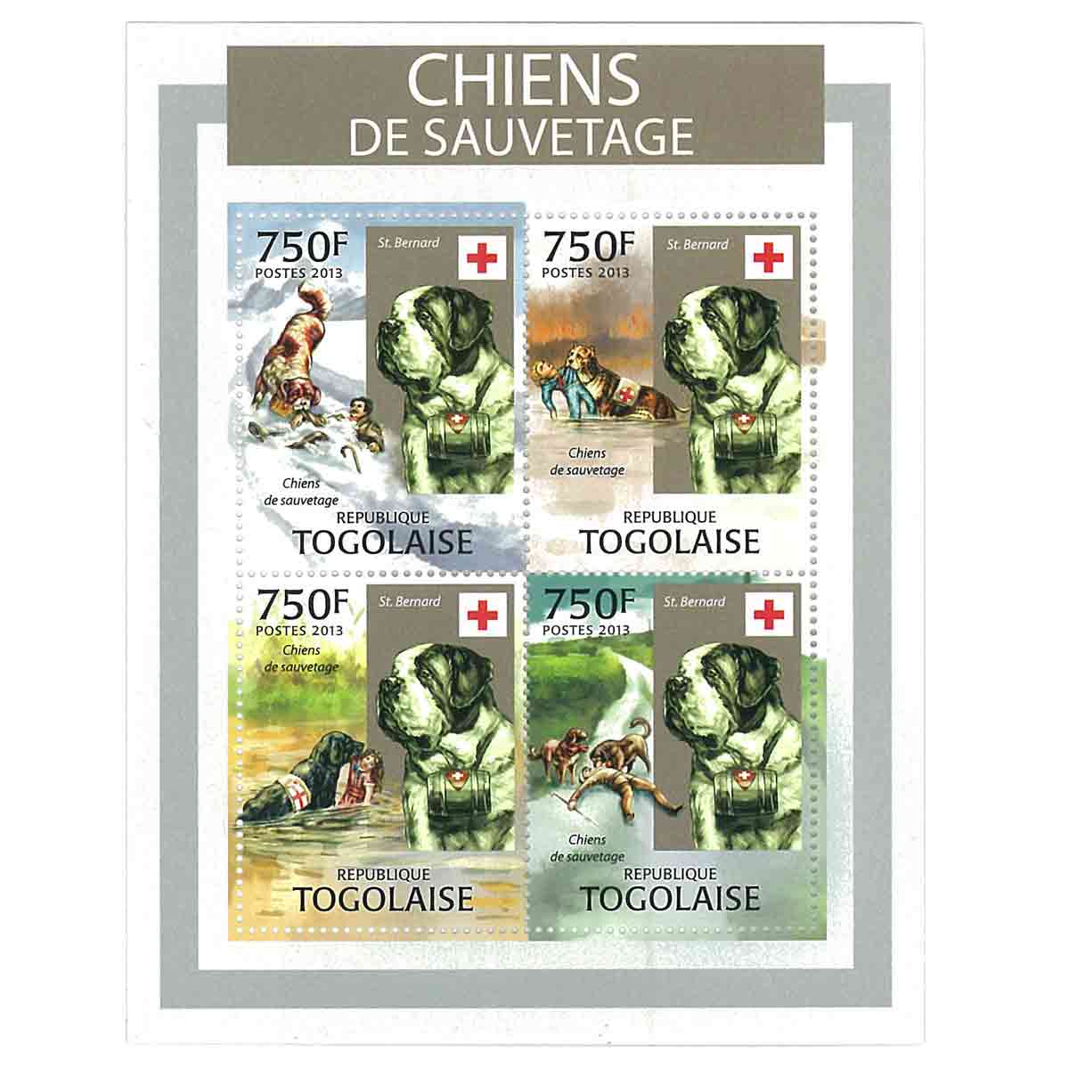 Togo Stamp, 2013 Rescue Dogs, Pet, Animals