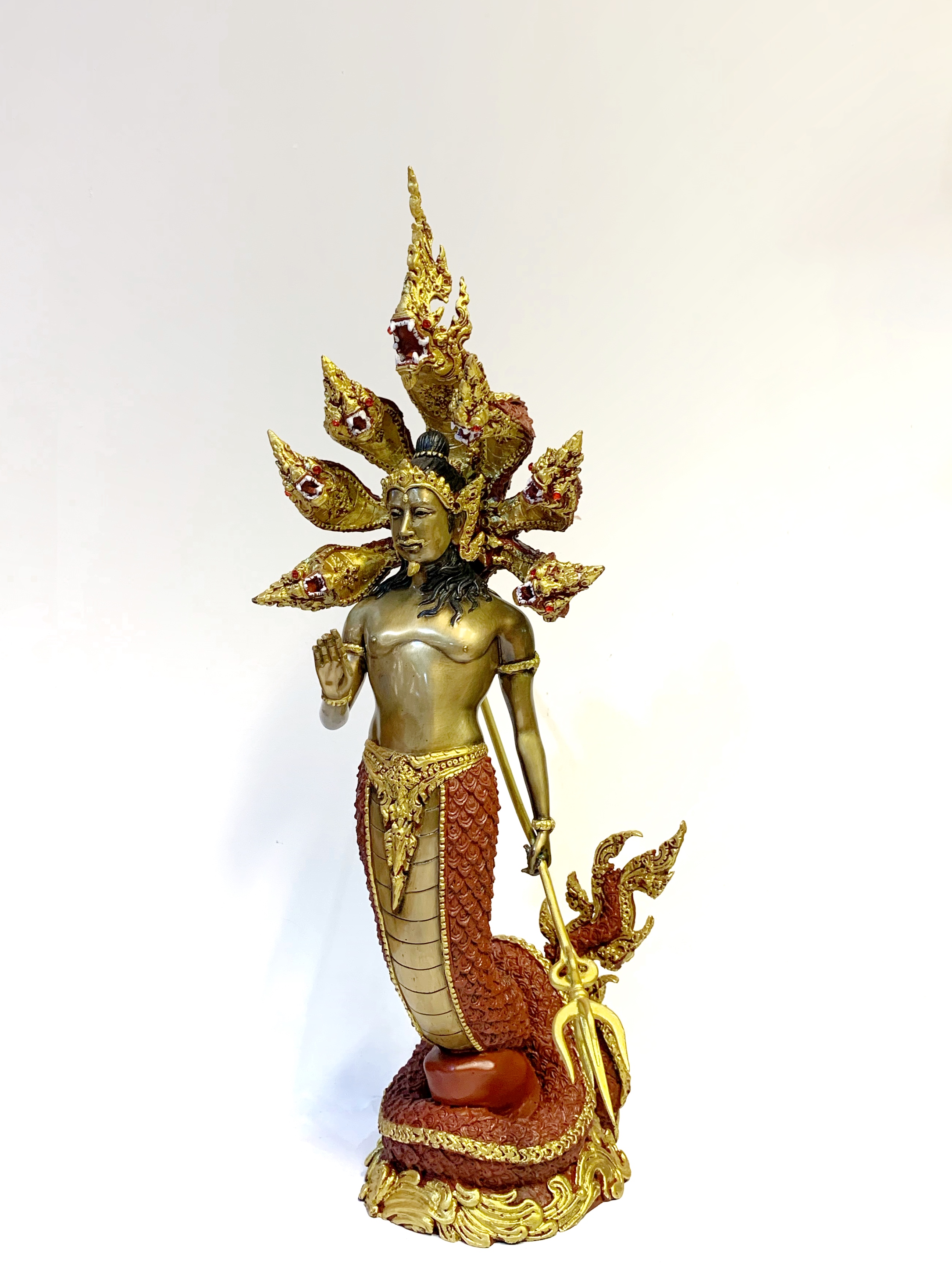 เทวรูป องค์ปู่พญานาคราช 7 เศียร ทรงหอก หน้าตัก 9"