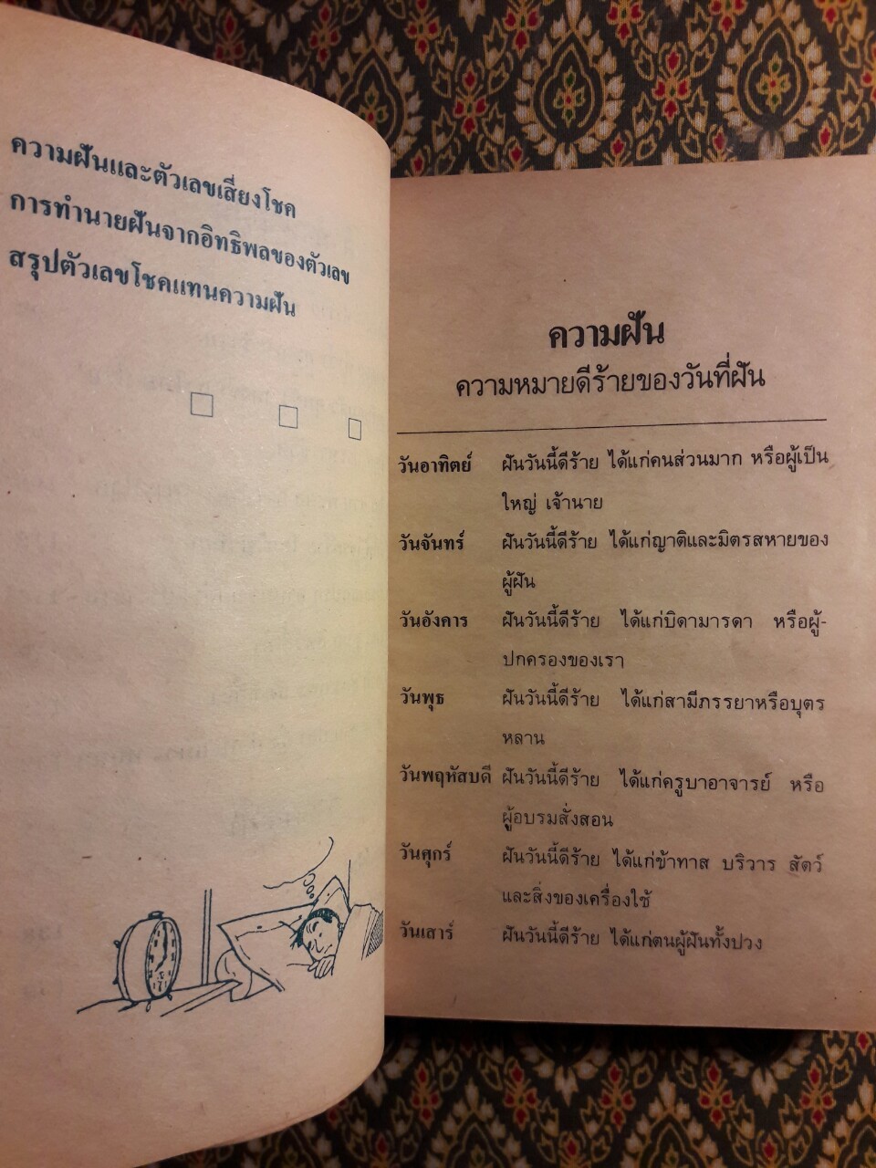 ตำราทำนายฝันและตัวเลขเสี่ยงโชค
