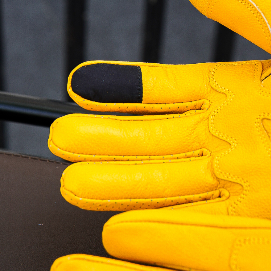 ถุงมือหนังวัว King ride สีเหลือง (สอบถามไซส์ก่อนสั่งซื้อ)