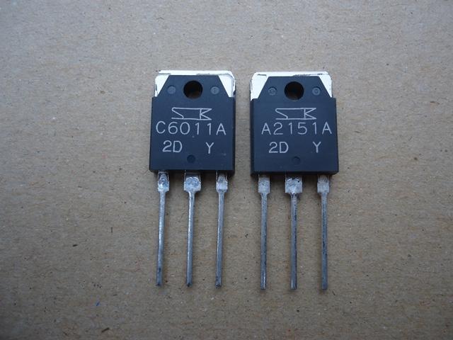 2SA2151A+2SC6011AตัวถังTO-3Pยี่ห้อSANKENขายเป็นคู่ราคาคู่ล่ะ หน่วย . . . บาท