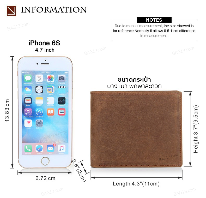 กระเป๋าสตางค์หนังแท้ กระเป๋าตังหนังแท้ กระเป๋าเงิน กระเป๋าใส่บัตร หนังแท้ กันน้ำได้ ทนทาน รหัส F05