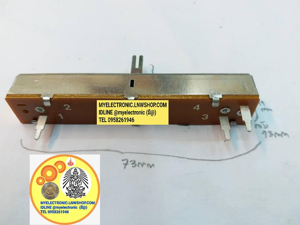 ขาย โวลุ่มสไลด์B20K 3ขาตัวยาว73มม.กว้าง13มม.สูง11มม.แกนยาว15มม.ยี่ห้อALPHA โวลุ่ม20KBสไลด์ โวลุ่มสไลด์20K ราคา ตัวละ . บาท