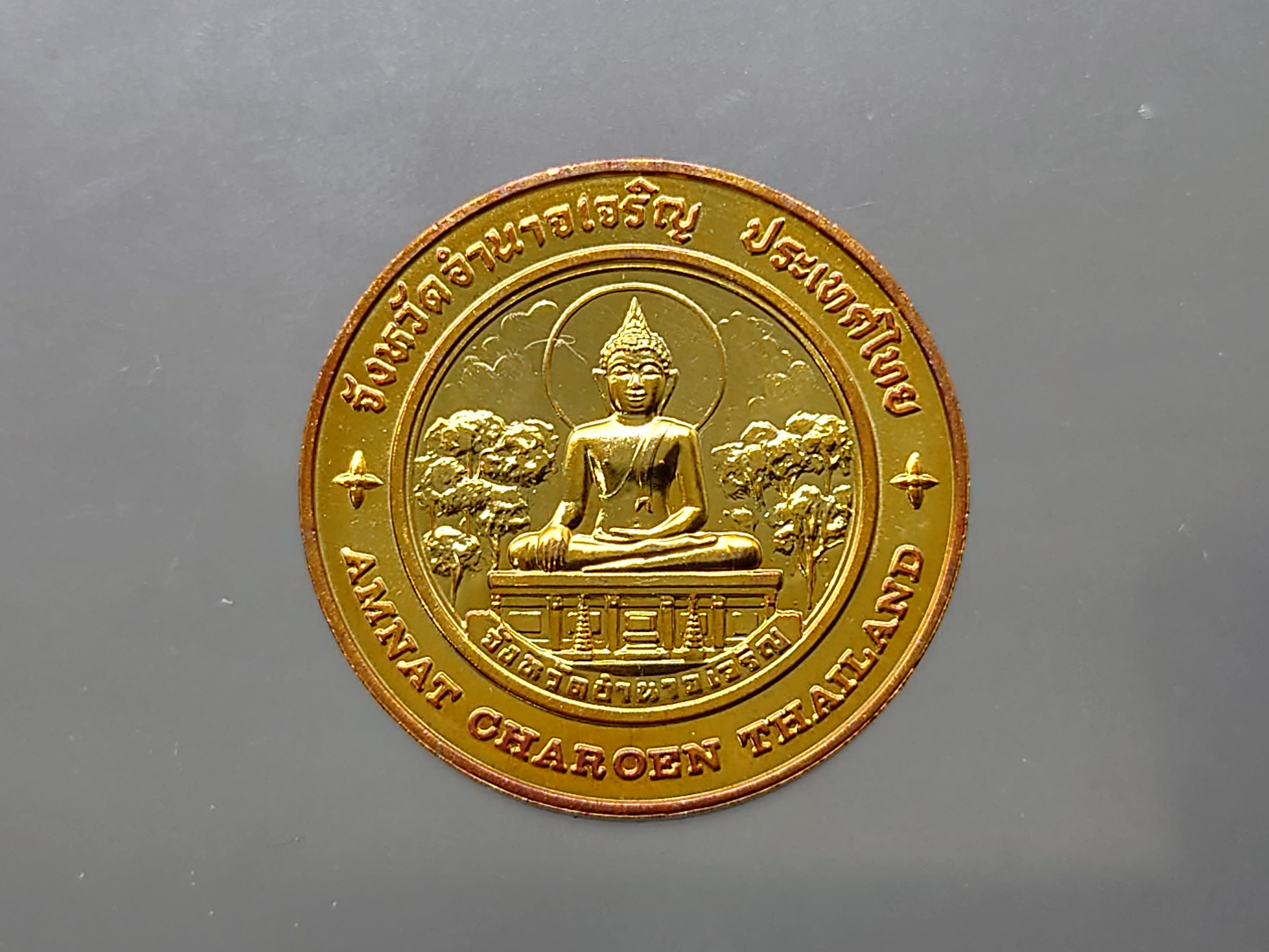 เหรียญทองแดงที่ระลึกประจำจังหวัด อำนาจเจริญ ขนาด 2.5 เซ็น กรมธนารักษ์สร้าง