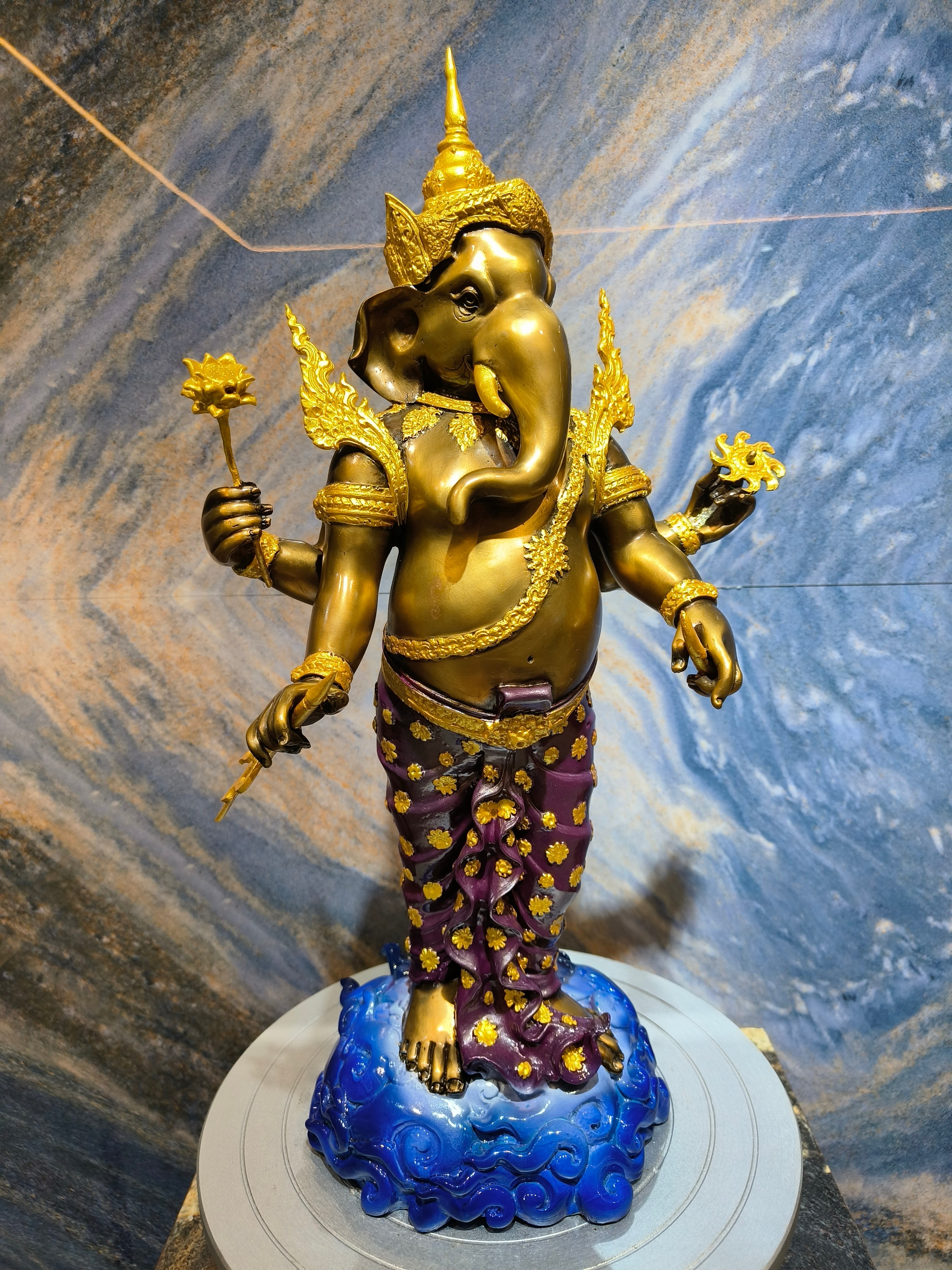รูปหล่อ พระพิฆเนศ ปางเหนือเมฆ หน้าตัก 9 นิ้ว