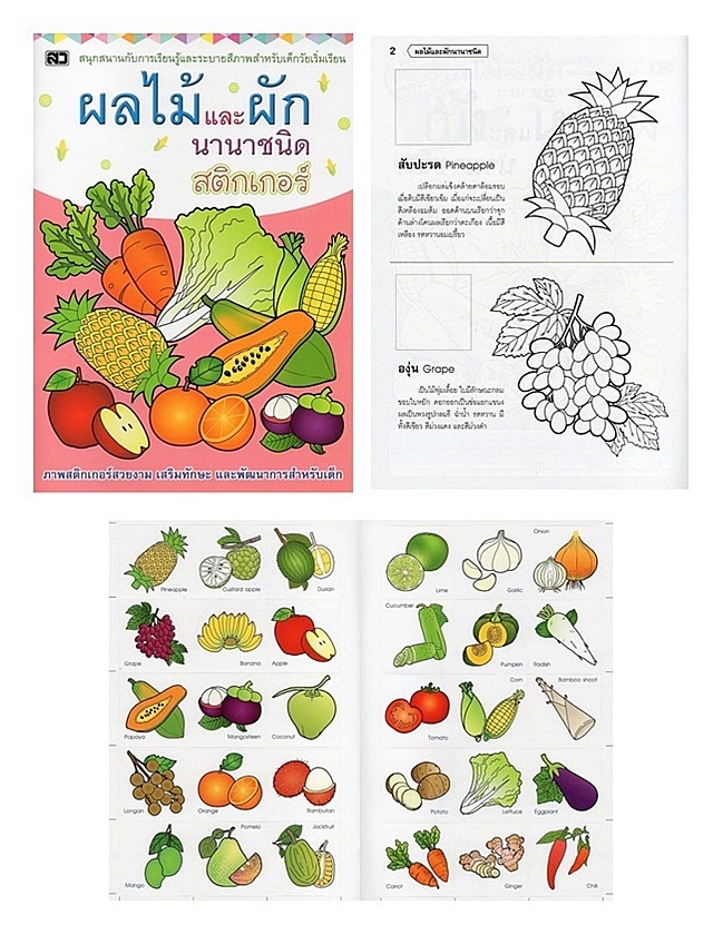 ผลไม้และผักนานาชนิด สติกเกอร์