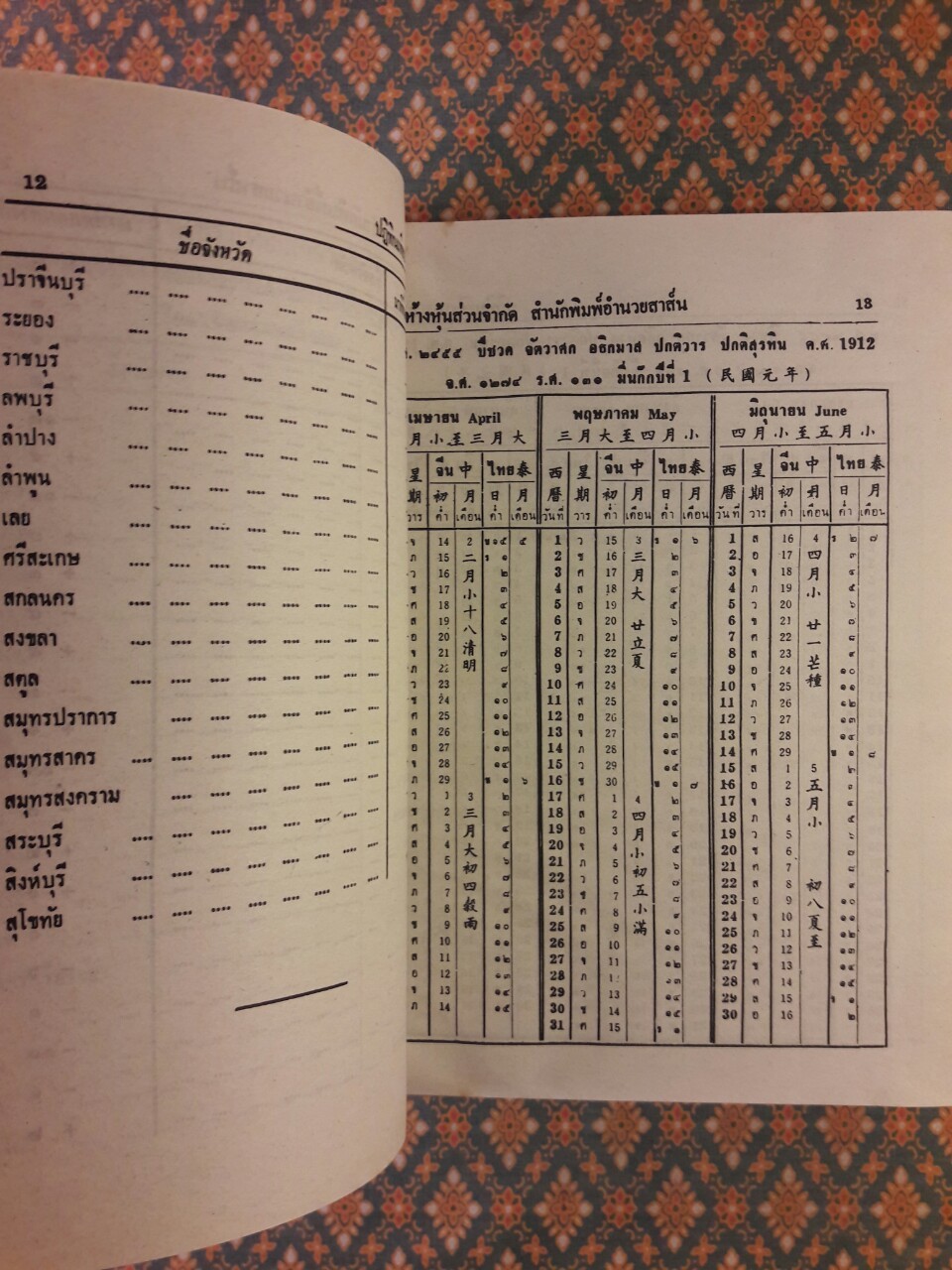 ปฏิทิน 100 ปี เทียบ 3 ภาษา พ.ศ.2455 - 2559