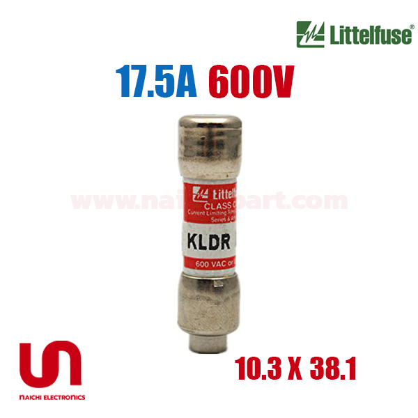 (Pre Order) Littelfuse , KLDR 17-1/2 , 17.5A 600V , 10.3 x 38.1mm, Slo-Blo