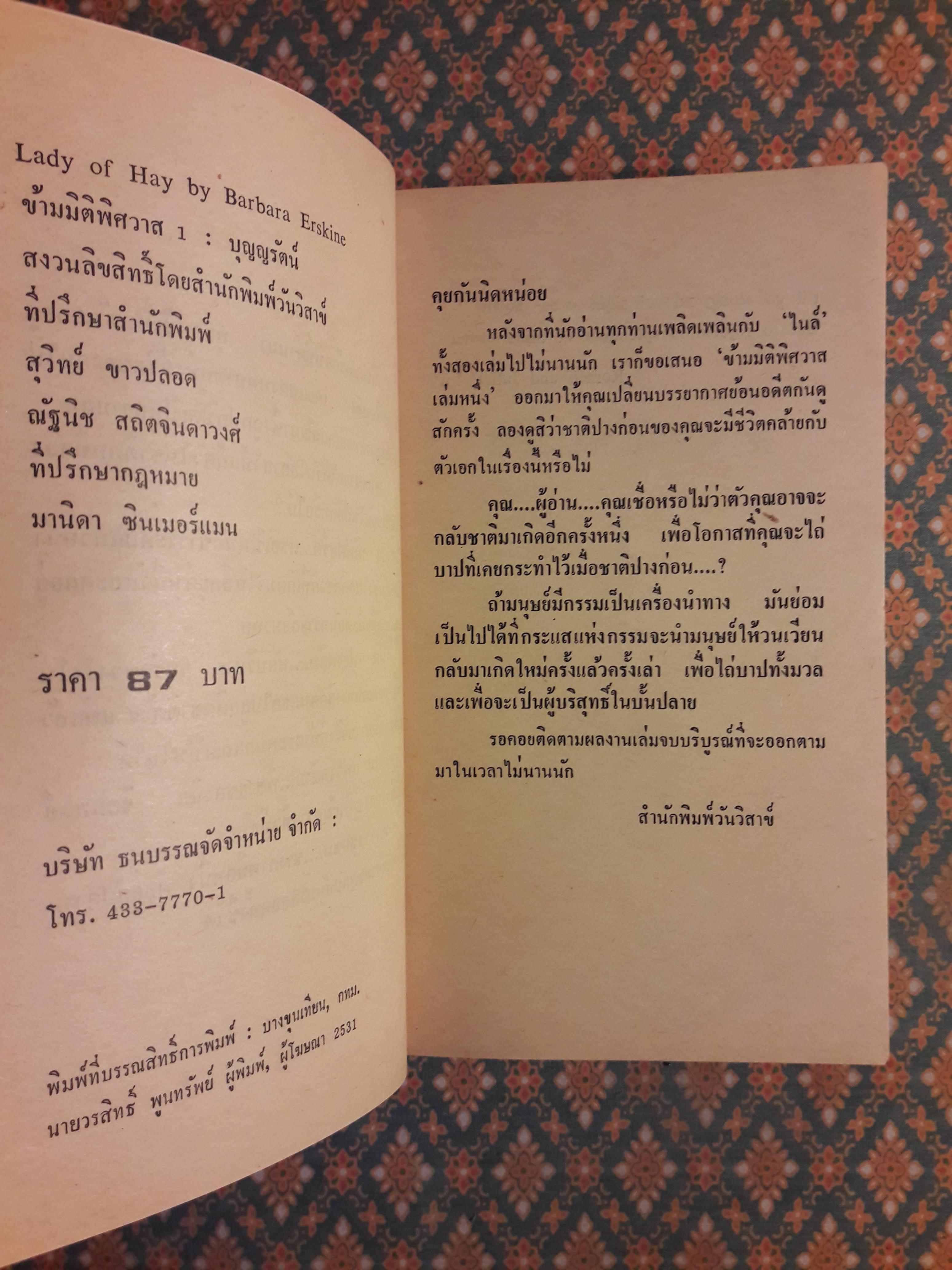 ข้ามมิติพิศวาส Lady of Hay (2 เล่มจบ)