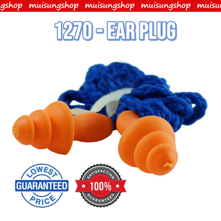 muisungshop ที่อุดหู เอียปลั๊ก ยางสังเคราะห์ รุ่น 1270 มีสายใช้ซ้ำได้