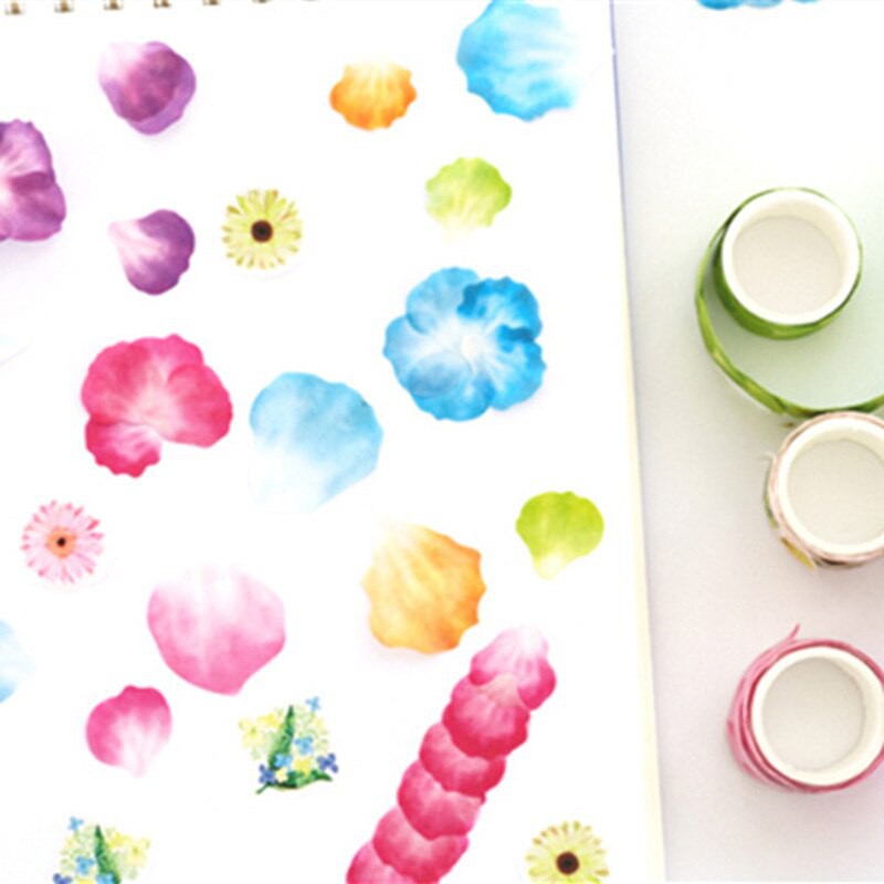 MUISUNGSHOP Washitape เทปลายดอกไม้ ตกแต่งการ์ด เทปการ์ตูน สำหรับตกแต่ง DIY มาส์กกิ้งเทป