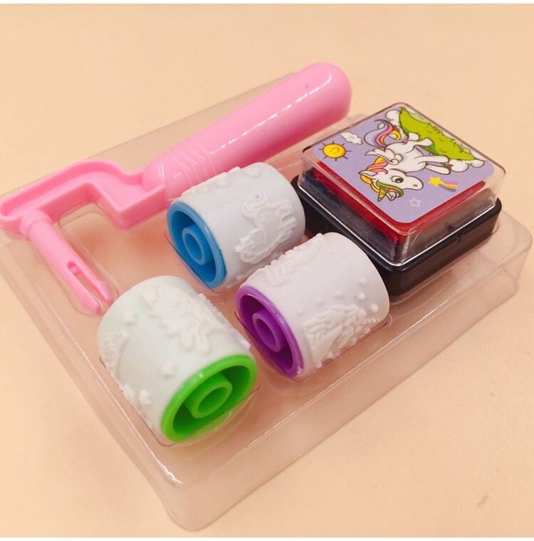 MUISUNGSHOP ลูกกลิ้งลายการ์ตูน ลูกกลิ้งสแตมป์ สำหรับเด็ก ของเล่นเด็กเสริมพัฒนาการ