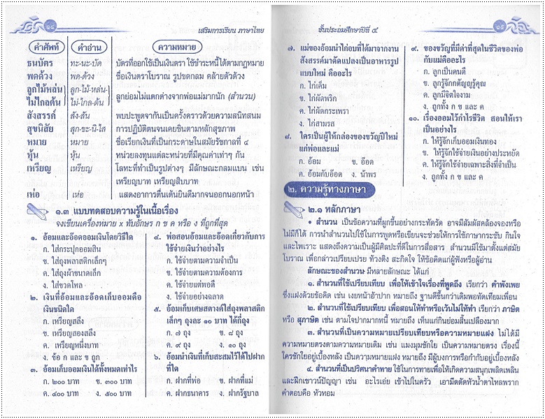 เสริมการเรียนภาษาไทย (ภาษาพาที) ป.๔
