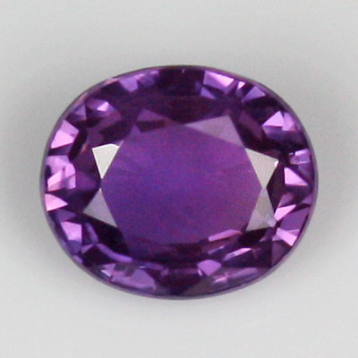 **ขายแล้ว**แซปไฟร์สีม่วง (Violet Sapphire) 0.83 กะรัต สีม่วงอมน้ำเงิน รูปไข่ ไฟดี