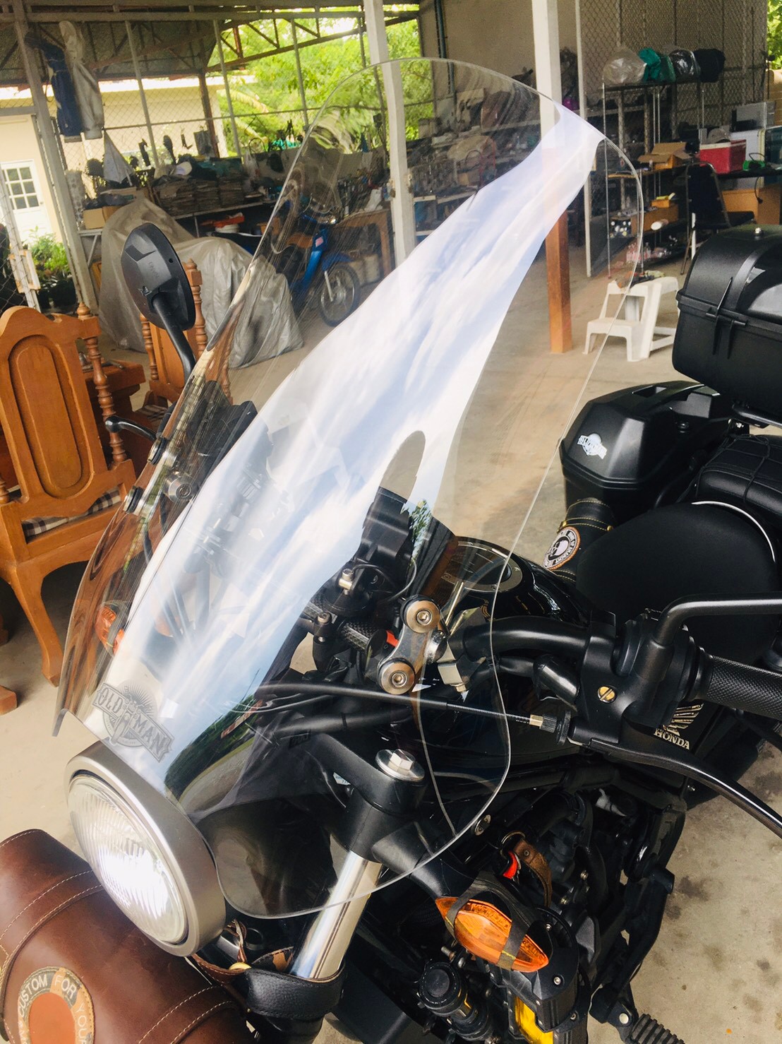 ชิวหน้า ไฟกลม ทรงสูงพิเศษ 57 ซม. สีใส