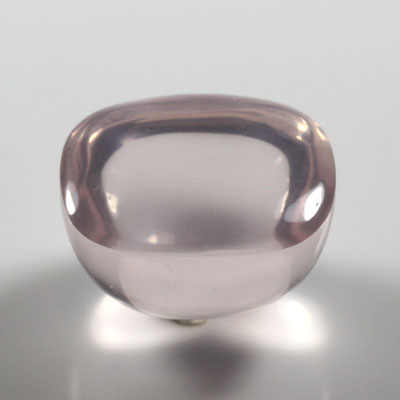 โรสควอตซ์ (Rose Quartz) 6.19 กะรัต รูปคูชั่นหลังเบี้ย สีชมพู
