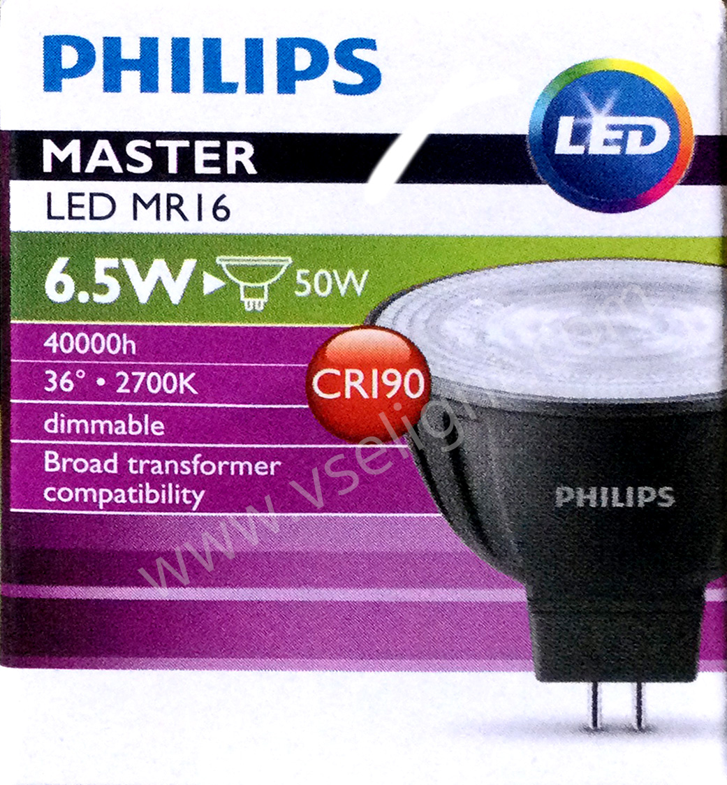 หลอด Master LED mr16 6.5w Dimmable 2700K 3000K 4000K Philips