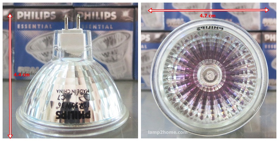 หลอดฮาโลเจน ขั้ว MR16 (12v 50w) ฟิลิปของแท้