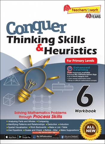 แบบฝึกคณิตศาสตร์หัดภาษาอังกฤษ ป.6 Conquer Thinking Skills & Heuristics For Primary Levels Workbook 6