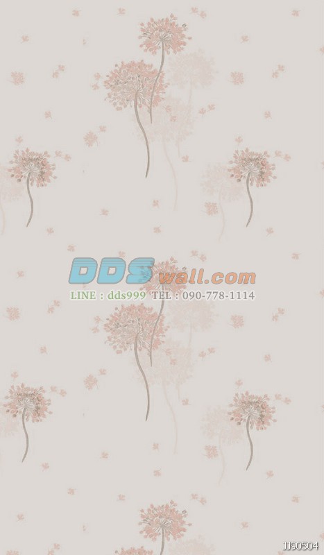 JSHR15-02 ลายดอกไม้ โทนเรียบ สีโอรส