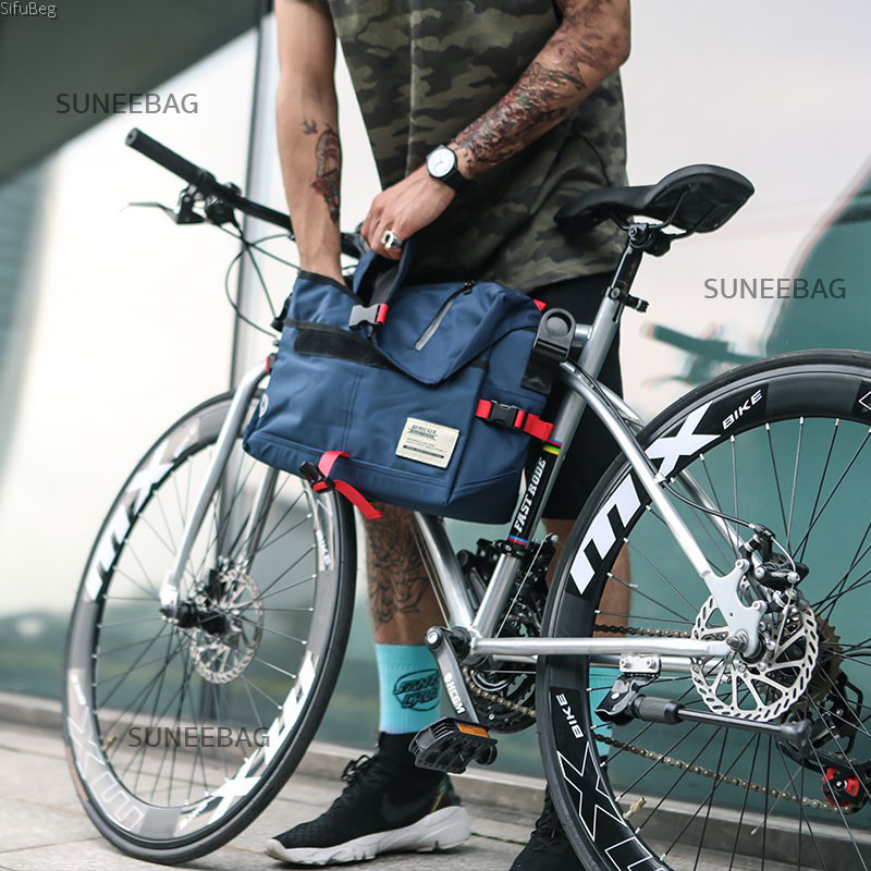 กระเป๋าสะพายข้างผู้ชาย เนื้อผ้า Oxford Spinning กันน้ำสีดำ รหัส A014