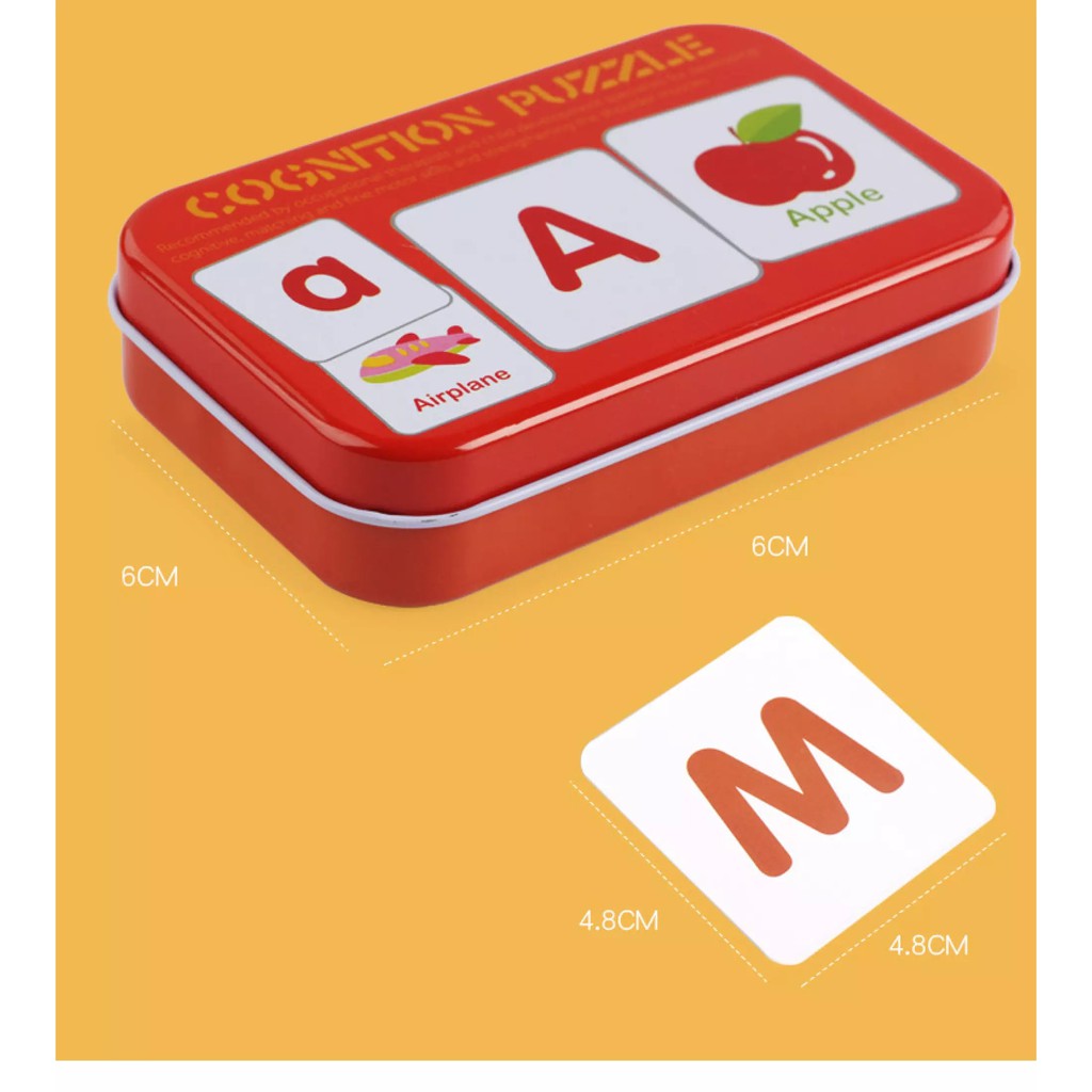MUISUNGSHOP แฟลชการ์ด เสริมสร้างทักษะ พัฒนาการเรียนรู้ ของเล่นมอนเตส ของเล่นเสริมพัฒนาการ ของเล่นเด็ก กล่องเหล็ก