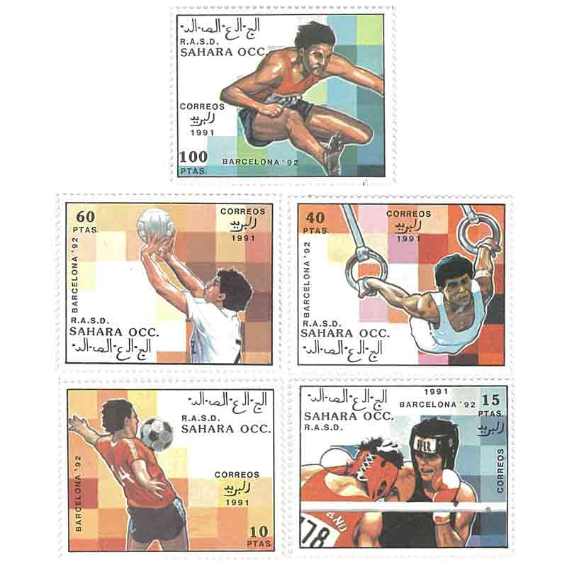 Sahara Stamp, 1991 Sport, Boxing, Football, Volley Ball, Gymnastic