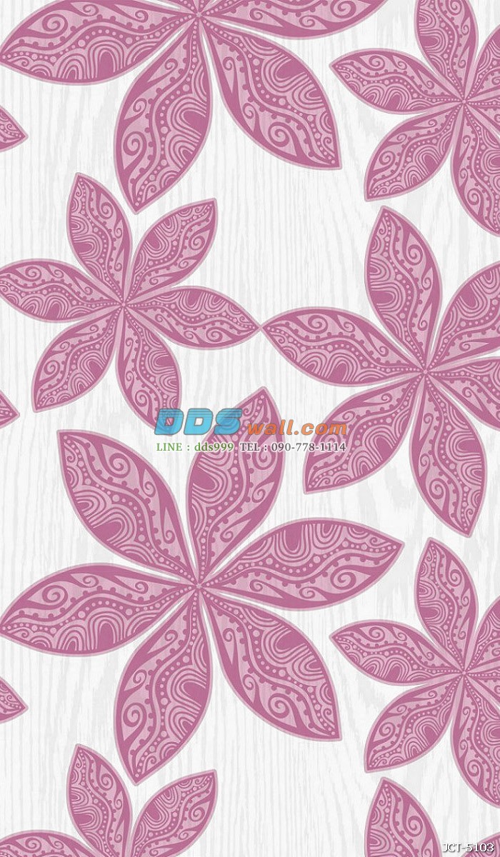 JCOE15-49 ลายดอกไม้ สไตล์โมเดิร์น สีชมพู