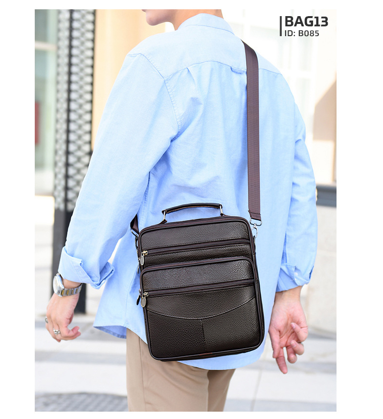 กระเป๋าสะพายข้างผู้ชาย หนังแท้ CODE:B085