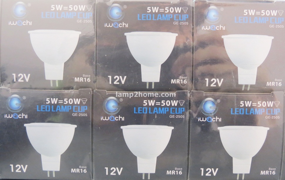 หลอดLED Hi-power ขั้ว MR16 (12v 5w) แสงขาว/แสงเหลือง