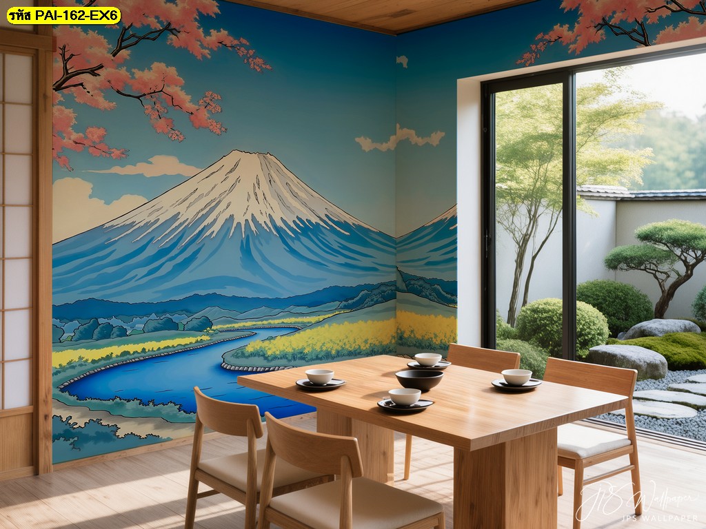 ภาพติดผนังลายสวนญี่ปุ่น เติมความหรูหราให้ร้านอาหาร