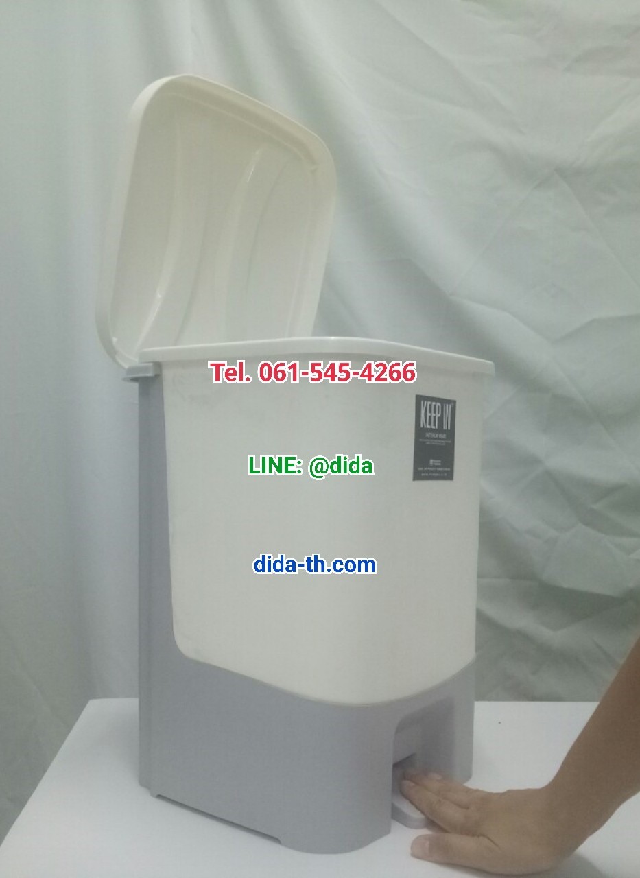 ถังขยะเท้าเหยียบ ทรงเหลี่ยม 16 ลิตร