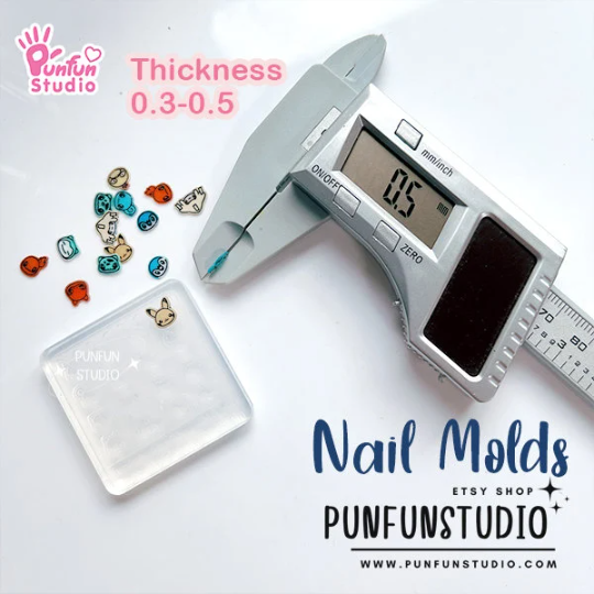 NA 06 Cutie Icon / Nail Decoration Mold / Clear Mold for UV Resin / Thickness 0.3 - 0.5 mm / Silicone Mold