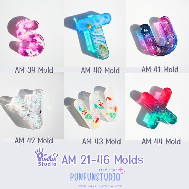 แม่พิมพ์ตัวอักษร AM 21-46 A-Z Alphabet Molds / สูง 3.7-3.9 cm / หนา 10 mm