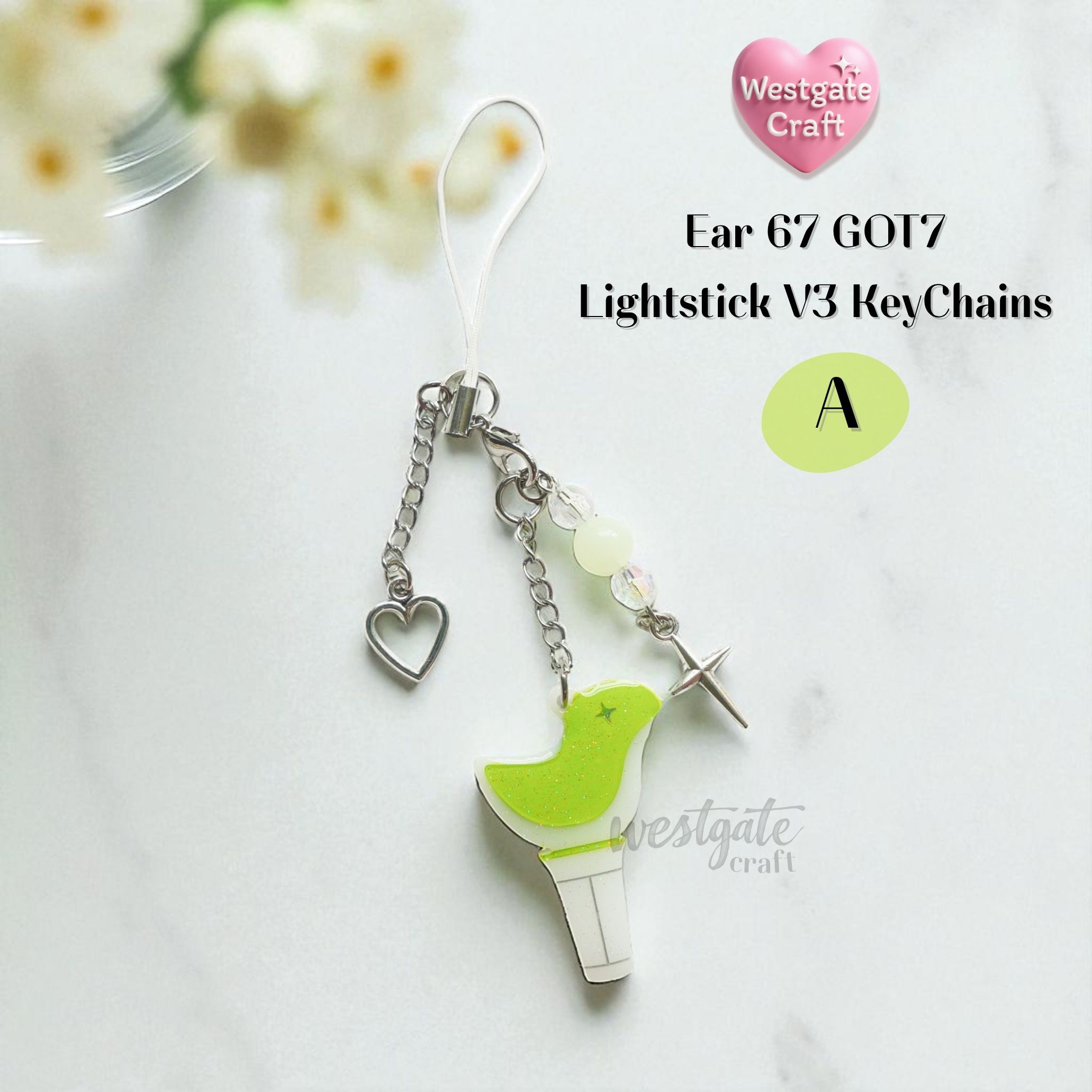 พวงกุญแจ Kpop Ear 67-38 Lightstick V3 / พวงกุญแจเรซิ่น Got / Handmade