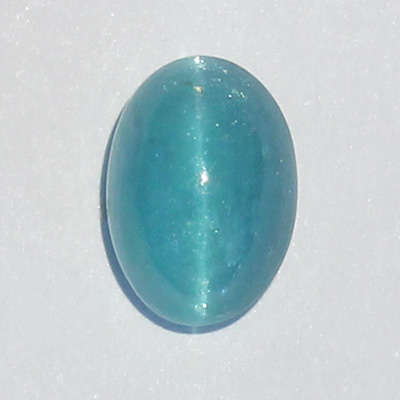 อะพาไทท์ตาแมว (Cat's eye Apatite) 1.67 กะรัต สีฟ้าอมเขียว