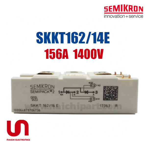 Semikron , SKKT162/14E, IGBT MODULE , 1400V 156A