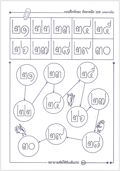 แบบฝึกทักษะคัดลายมือ ๑๒๓