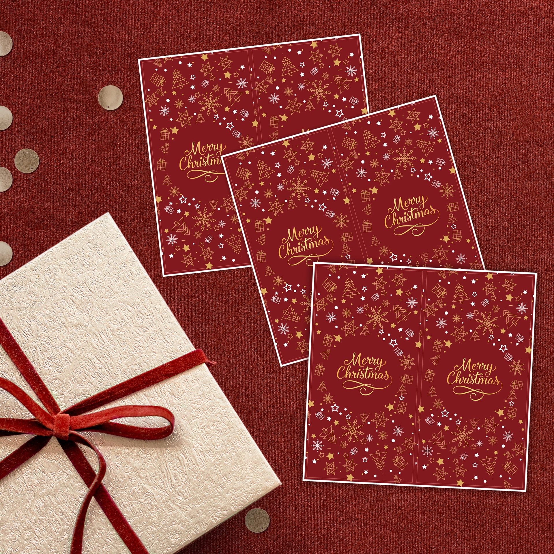 MUISUNGSHOP Label Sticker สติ๊กเกอร์ คาดกล่อง ลาย X'mas